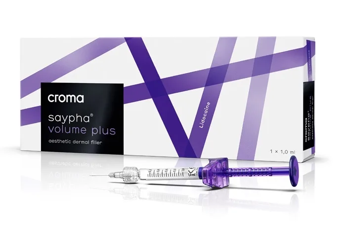 Saypha Volume Plus dermal filler syringe - premium hyaluronic acid by Croma Pharma